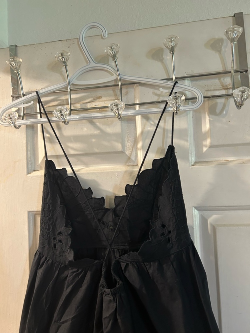 Zara Black Scalloped Neck Maxi Dress with Spaghetti Straps - Picture 4 of 4